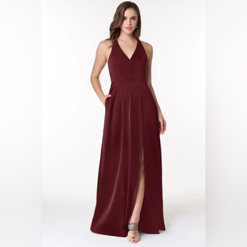 Azazie Burgundy Maxi Dress